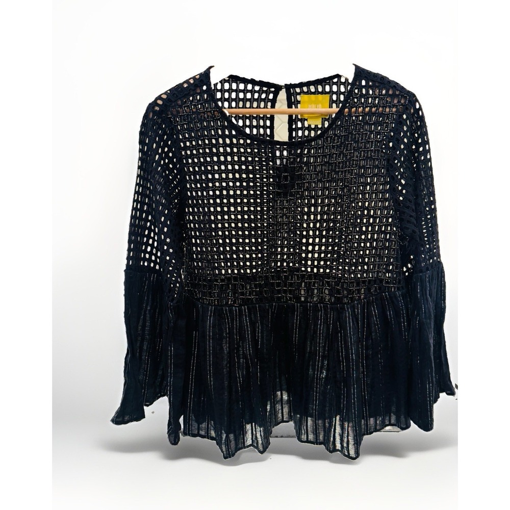 Anthropologie Maeve Alameda Women's Blouse Size 10 Bell Sleeve Top NWT $118